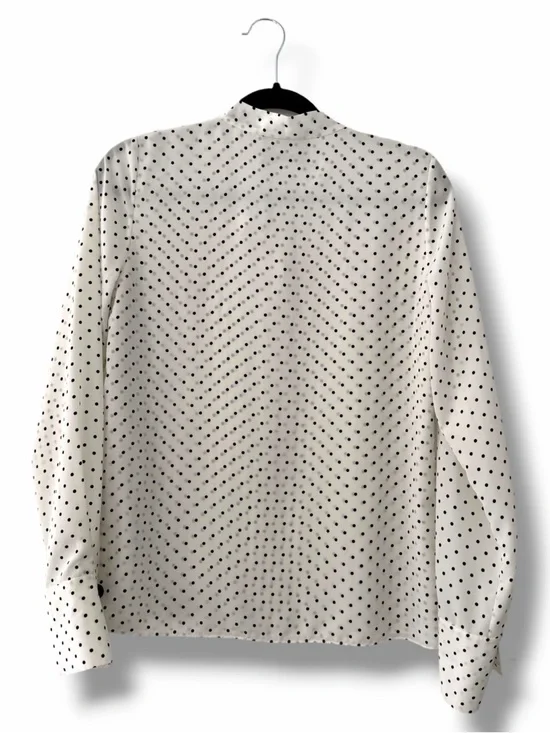 Alexis White/Black Polka Dot Priya Blouse Velvet Buttons Office Secretary Medium - Picture 7 of 9